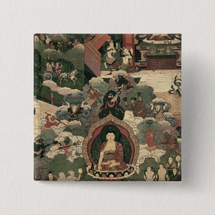 Badge Carré 5 Cm La vie de Bouddha Sakymuni