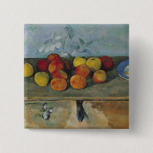 Badge Carré 5 Cm La vie de Paul Cezanne   toujours des pommes et