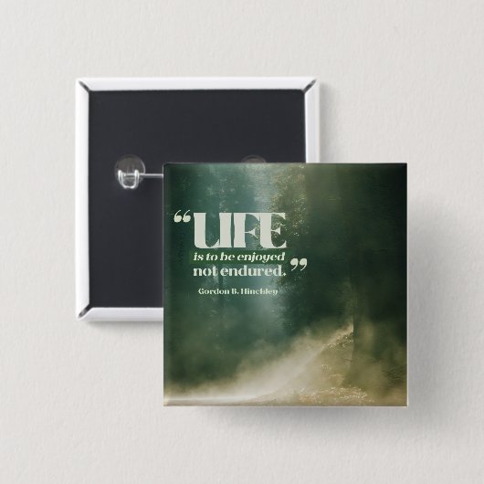 Badge Carré 5 Cm La Vie Doit Être Jouie (Devant & derrière)