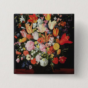 Badge Carré 5 Cm La vie toujours des fleurs, 1610s