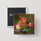 Badge Carré 5 Cm La vie toujours des pêches (Devant & derrière)