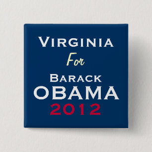 Badge Carré 5 Cm La VIRGINIE pour le bouton de campagne d'OBAMA