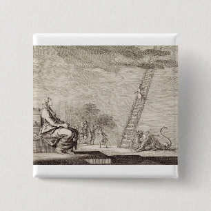 Badge Carré 5 Cm La vision de Sainte Perpétue : l'échelle du martyr
