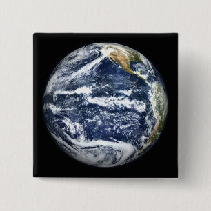 Badge Carré 5 Cm La vue de la pleine terre a centré au-dessus d'OC