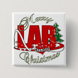BADGE CARRÉ 5 CM LAB CHIMIE NOËL