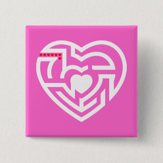 Badge Carré 5 Cm labyrinthe d'amour