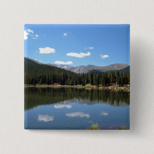 Badge Carré 5 Cm Lac Echo Mt Evans Colorado