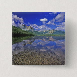 Badge Carré 5 Cm Lac Stanley dans les montagnes Sawtooth de l'Idaho