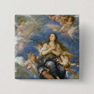 Badge Carré 5 Cm L'acceptation de Mary Magdalene (huile sur la