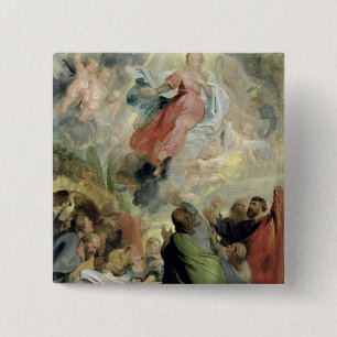 Badge Carré 5 Cm L'acceptation de Vierge Marie