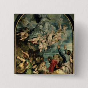 Badge Carré 5 Cm L'acceptation du retable de Vierge, 1611/14