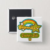 Badge Carré 5 Cm L'aide du professeur de superstar (Devant & derrière)