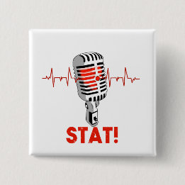 Badge Carré 5 Cm Laissez tomber le logo de MIC