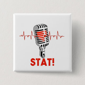 Badge Carré 5 Cm Laissez tomber le logo de MIC