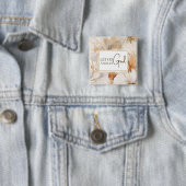 Badge Carré 5 Cm Laissons Dieu Citer l'inspiration chrétienne (En situation)