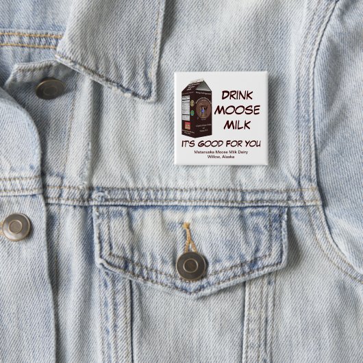 Badge Carré 5 Cm Lait d'orignal Matanuska (En situation)