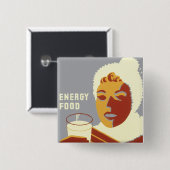 Badge Carré 5 Cm Lait pour la chaleur (Devant & derrière)