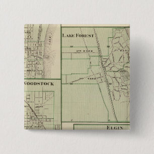 Badge Carré 5 Cm Lake Forest, Elgin, Waukegan, Woodstock