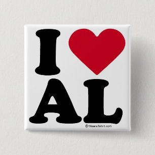 BADGE CARRÉ 5 CM L'ALABAMA - AL D'AMOUR D'I - AMOUR ALABAMA D'I