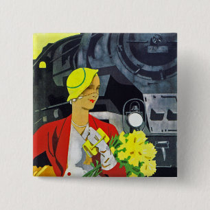 Badge Carré 5 Cm L'Allemagne veut vous voir