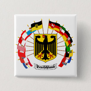 Badge Carré 5 Cm L'Allemand marque le soleil