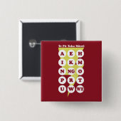 Badge Carré 5 Cm L'alphabet maori Pu Taka (Devant & derrière)