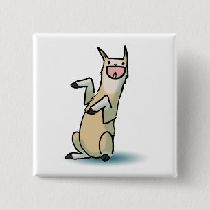 Badge Carré 5 Cm Lama heureux