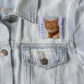 Badge Carré 5 Cm L'Amant du chat_ (En situation)