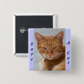 Badge Carré 5 Cm L'Amant du chat_ (Devant & derrière)
