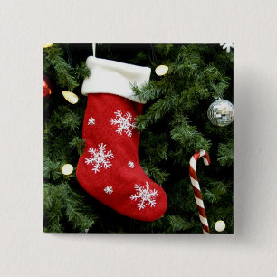 Badge Carré 5 Cm L'Amérique du Nord. Décorations de Noël sur
