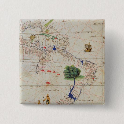 Badge Carré 5 Cm L'Amérique du Sud (Devant)