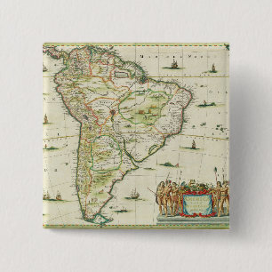 Badge Carré 5 Cm L'Amérique Pars Meridionalis, paginent 93 du