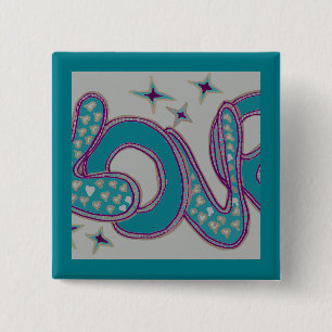 Badge Carré 5 Cm L'amour dans le style années 1960