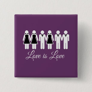 BADGE CARRÉ 5 CM L'AMOUR DE MARIAGE EST AMOUR