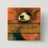 Badge Carré 5 Cm L'amour des chiots (Devant)