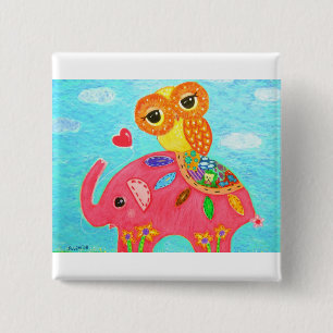 Badge Carré 5 Cm L'amour est comme un éléphant