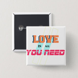 Badge Carré 5 Cm L'amour est tout ce dont vous avez besoin - romant
