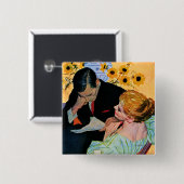 Badge Carré 5 Cm L'Amour Mort Lentement (Devant & derrière)