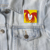 Badge Carré 5 Cm L'amour moule le bouton de crainte (En situation)