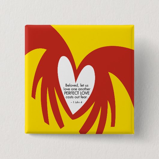 Badge Carré 5 Cm L'amour moule le bouton de crainte (Devant)