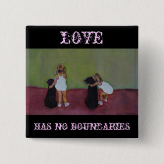 Badge Carré 5 Cm L'AMOUR N'A AUCUNE FRONTIÈRE - Pin
