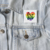 Badge Carré 5 Cm L'Amour | Rainbow Watercolor (En situation)
