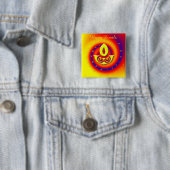 Badge Carré 5 Cm Lampe de Diwali (En situation)