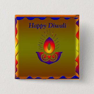 Badge Carré 5 Cm Lampe de Diwali