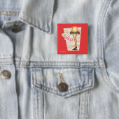 Badge Carré 5 Cm Lampe d'histoire de Noël | Leg Up (En situation)