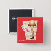 Badge Carré 5 Cm Lampe d'histoire de Noël | Leg Up (Devant & derrière)