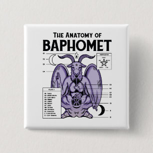 Badge Carré 5 Cm L'anatomie de Baphomet