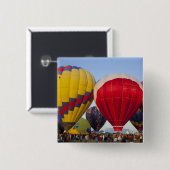 Badge Carré 5 Cm Lancement de montgolfières (Devant & derrière)