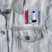 Badge Carré 5 Cm Lanceur de fusée PAD (En situation)