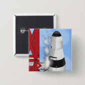 Badge Carré 5 Cm Lanceur de fusée PAD (Devant & derrière)